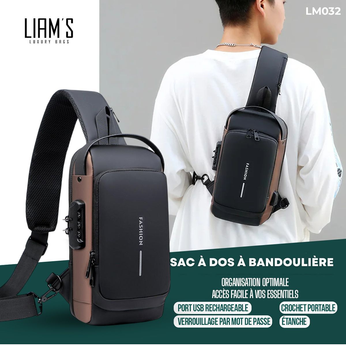 Sac à dos à bandoulière pratique LM032