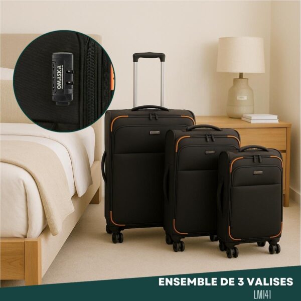 Ensemble de 3 valises de voyage OMASKA LM141 – Image 6