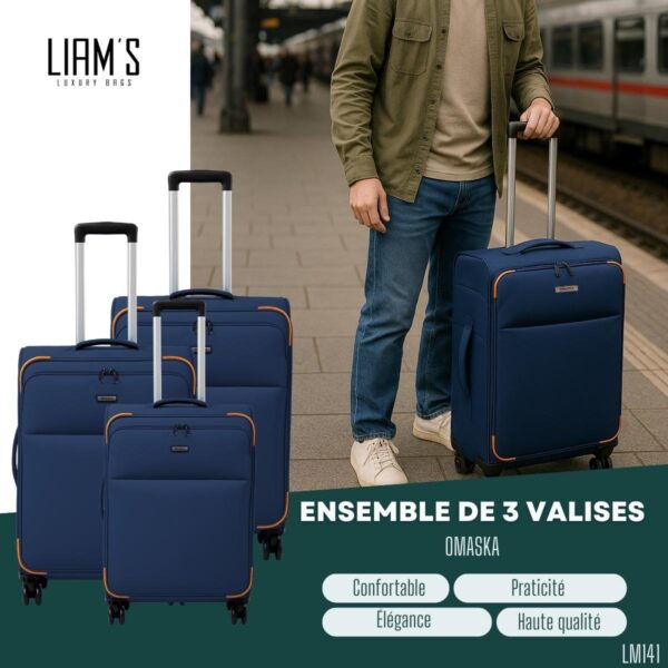 Ensemble de 3 valises de voyage OMASKA LM141 – Image 3