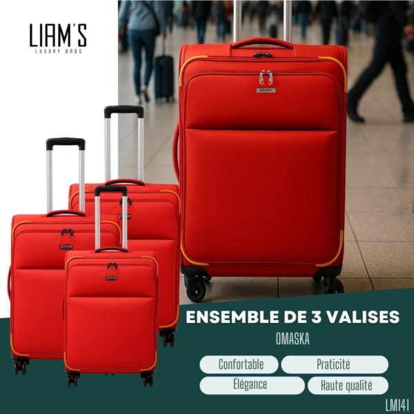 Ensemble de 3 valises de voyage OMASKA LM141 – Image 4