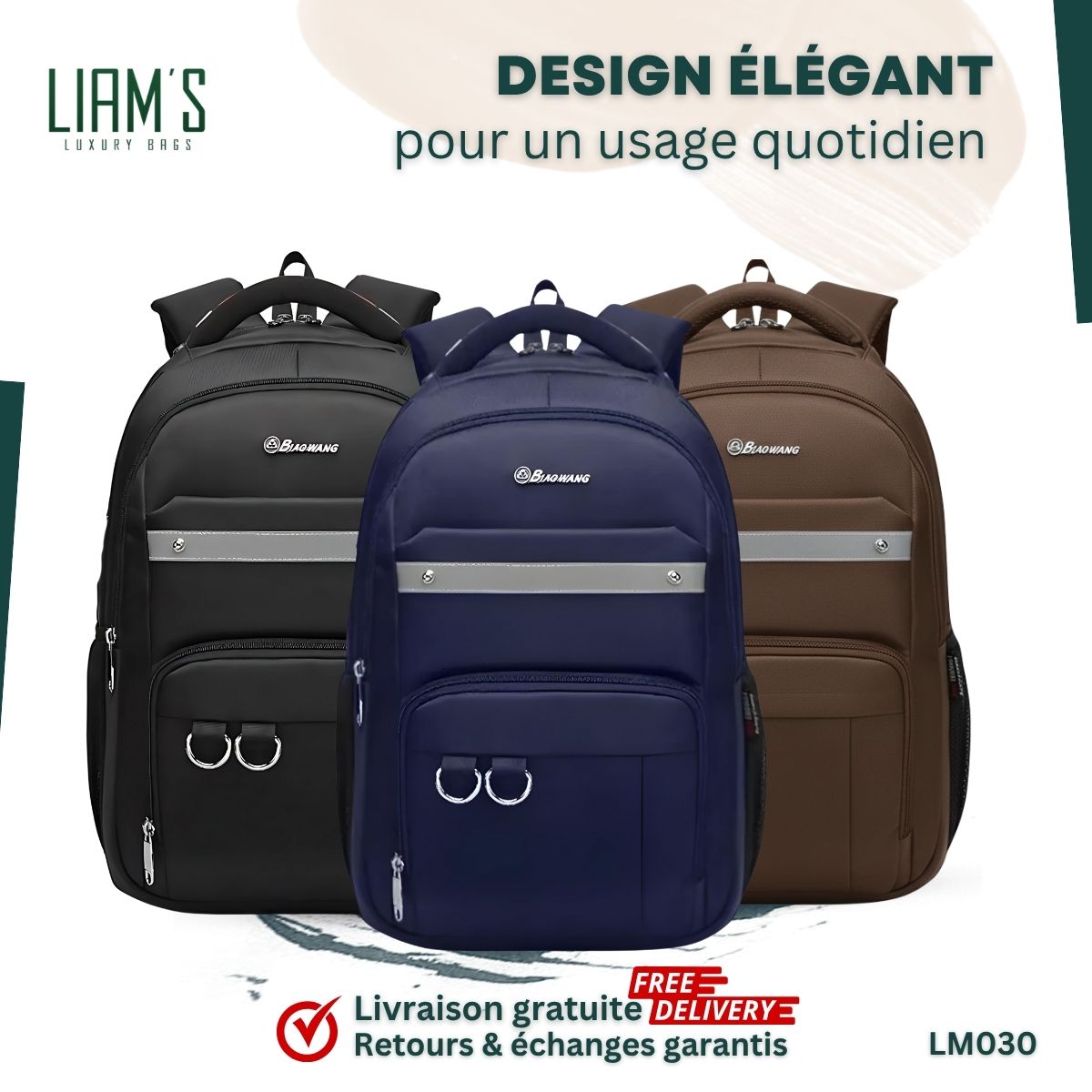 Sac à Dos Imperméable - Ergonomique & Urbain LM030