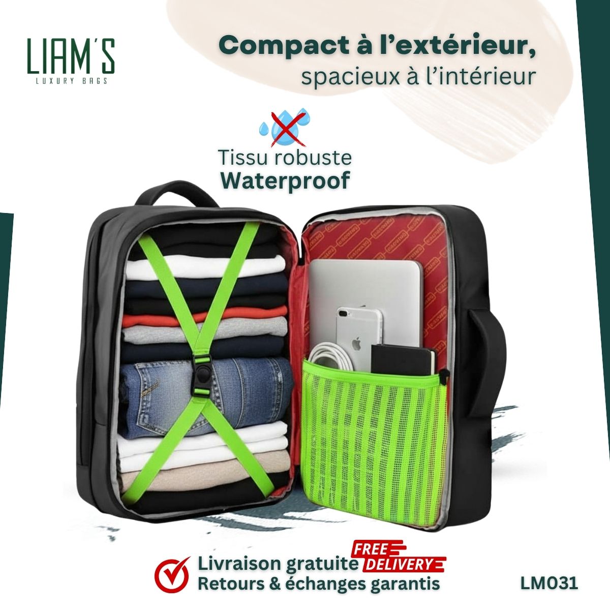 Sac à Dos USB | 35L, Waterproof LM031 – Image 2