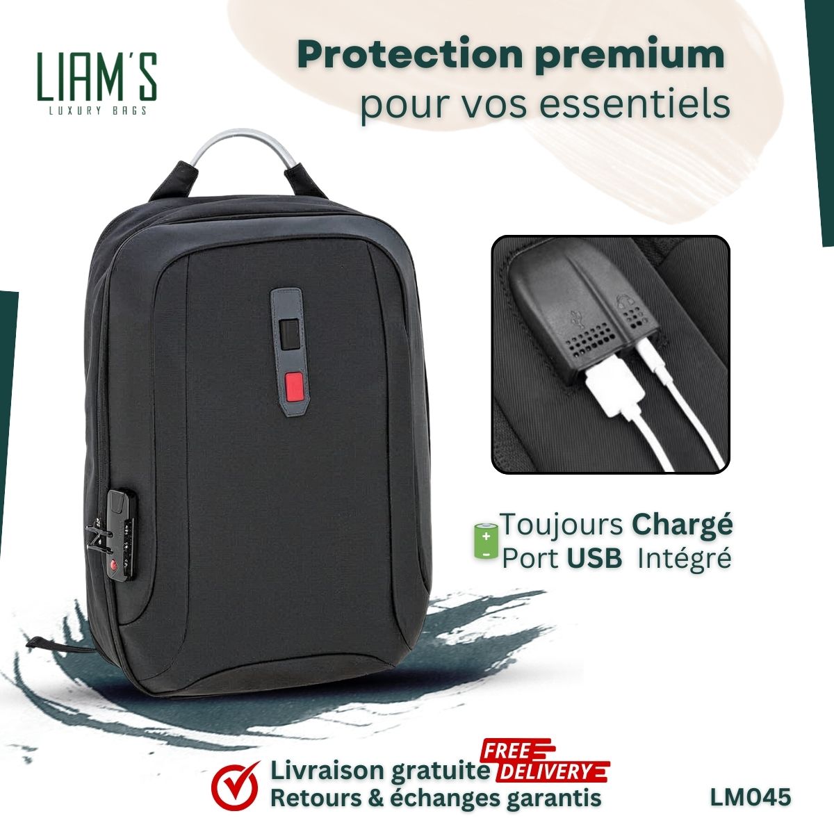 Sac à Dos Business - Design Élégant & USB LM045 – Image 2