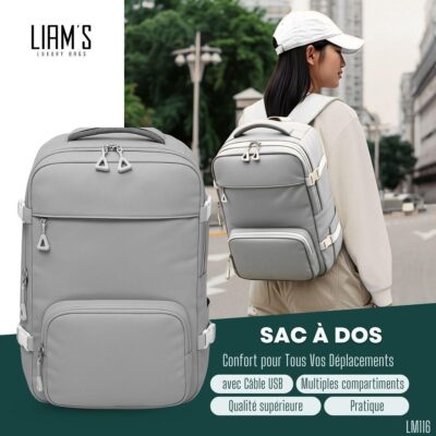 Sac à dos grande capacité avec port USB LM116