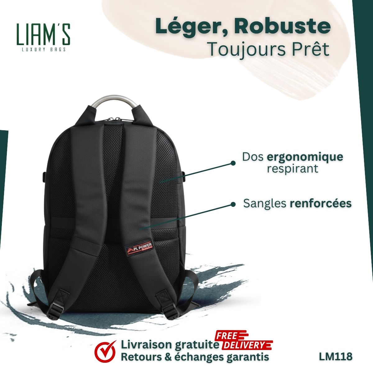 Sac à Dos Antivol, Robustesse & Ergonomie LM118 – Image 3