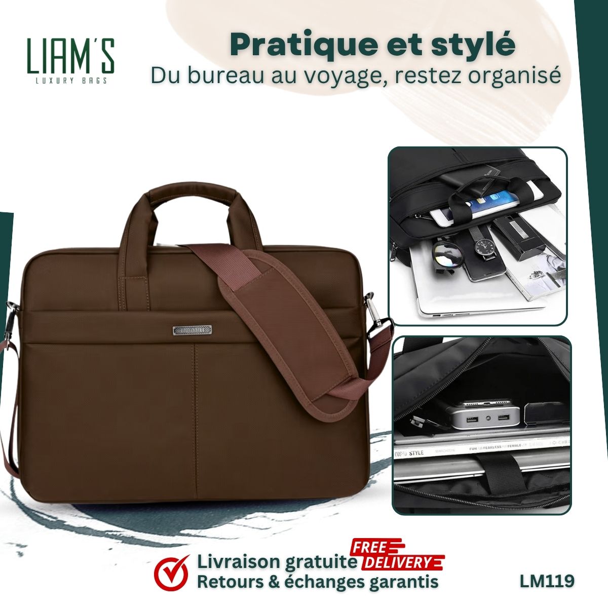 Sac pour PC 15.6" - Imperméable & Durable LM119 – Image 2