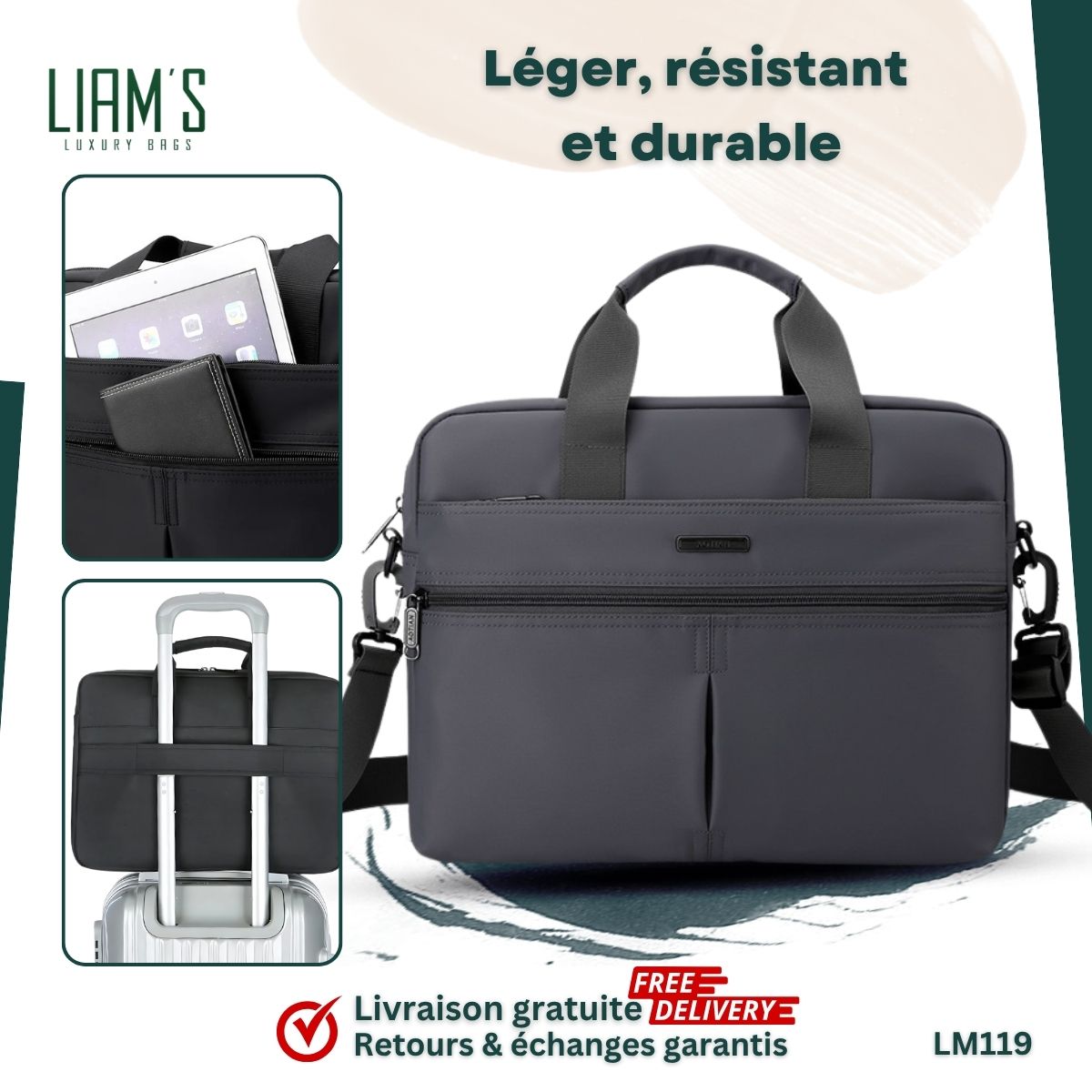 Sac pour PC 15.6" - Imperméable & Durable LM119 – Image 3