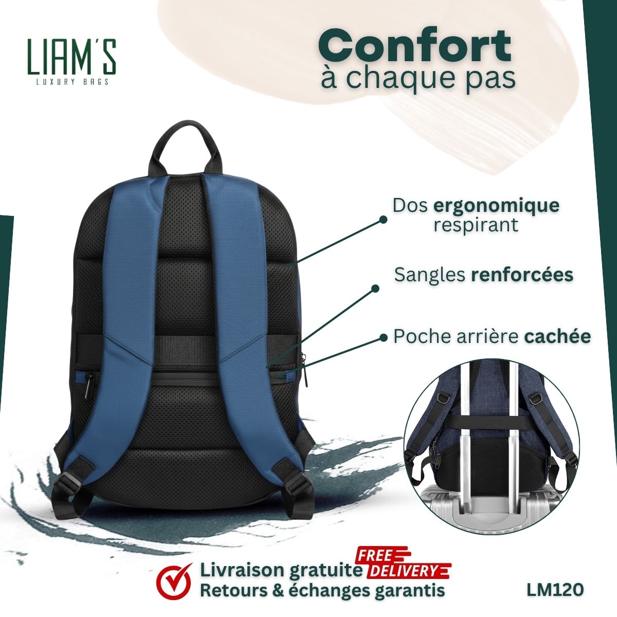 Sac à Dos Extensible Minimalisme & Polyvalence LM120 – Image 3