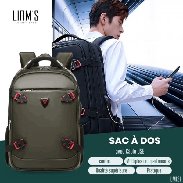 Sac à Dos avec Câble USB LM121 – Image 2