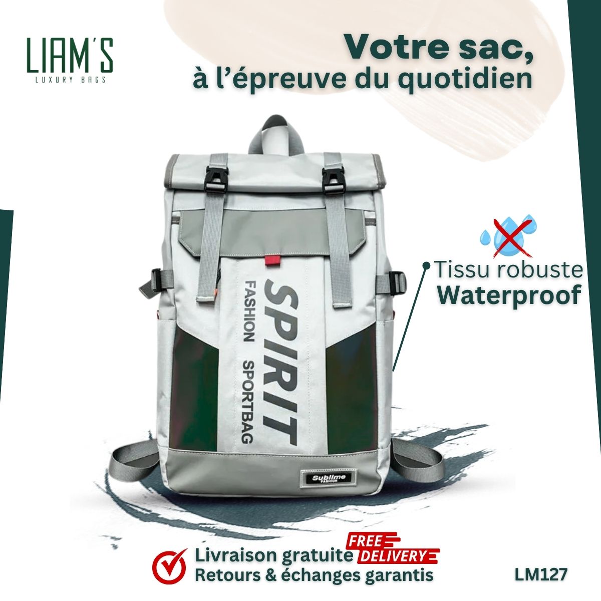 Sac à Dos | Volume Maximal & Style Urbain LM127 – Image 2