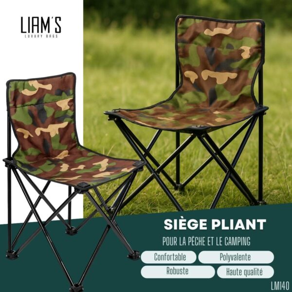 Siége pliant pour la Pêche et le Camping LM140 – Image 2