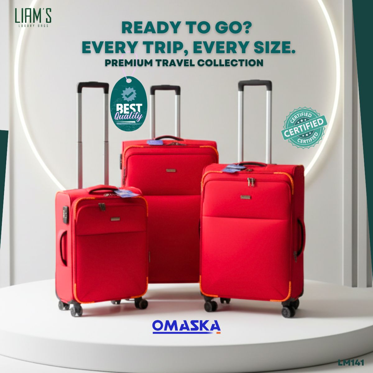 Ensemble de 3 valises de voyage OMASKA LM141 – Image 3