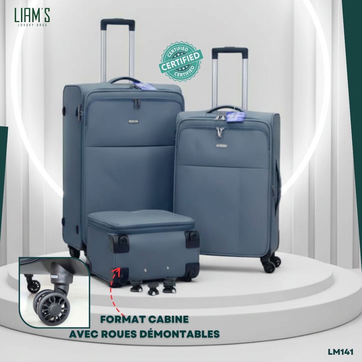 Ensemble de 3 valises de voyage OMASKA LM141 – Image 5