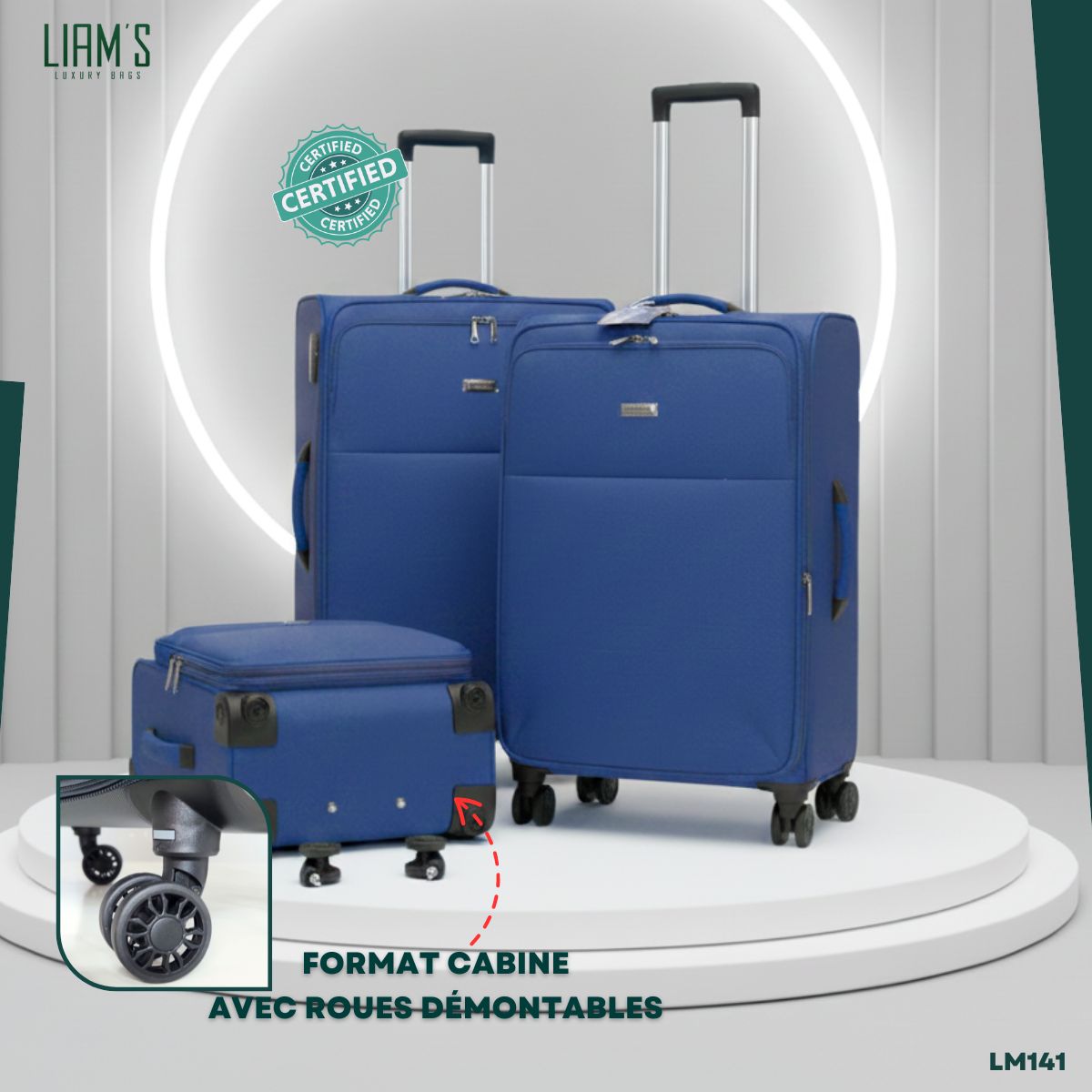Ensemble de 3 valises de voyage OMASKA LM141 – Image 2