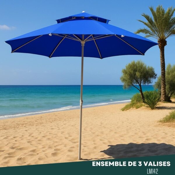 Parasol de jardin double toit 2,20m LM142 – Image 6