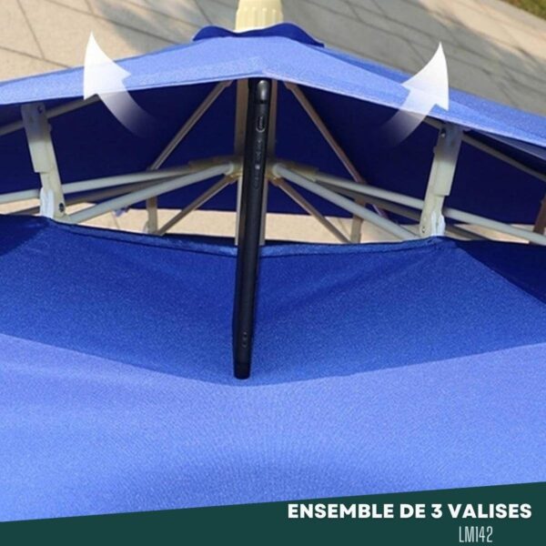 Parasol de jardin double toit 2,20m LM142 – Image 5