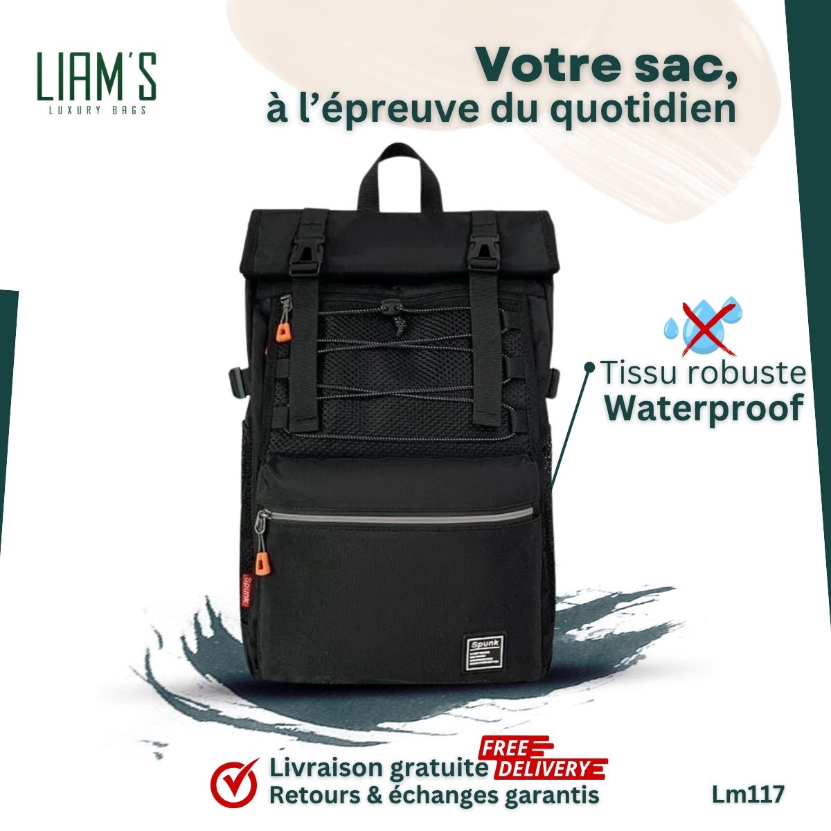 Sac à Dos Grande Capacité & Étanchéité LM117 – Image 3