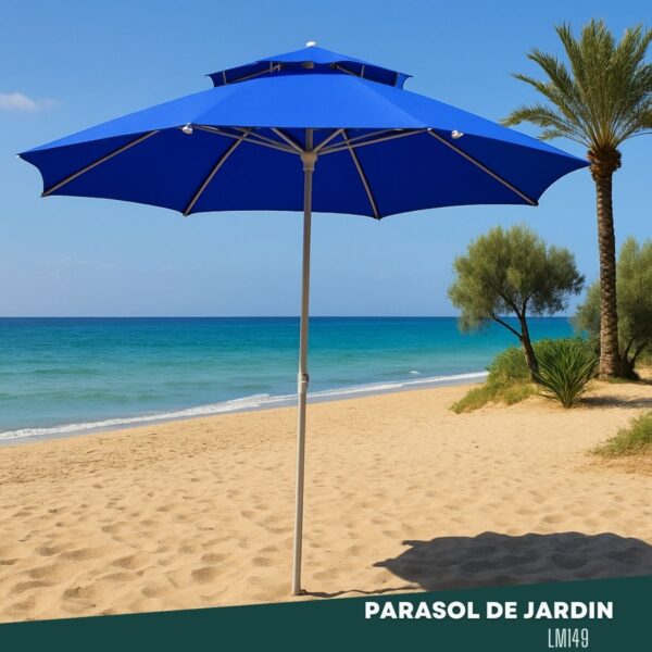 Parasol de jardin double toit rond 2,40 m LM149 – Image 4