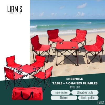 Table et 4 chaises pliables avec sac LM150