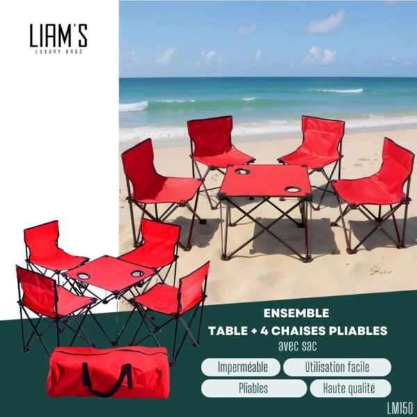 Table et 4 chaises pliables avec sac LM150