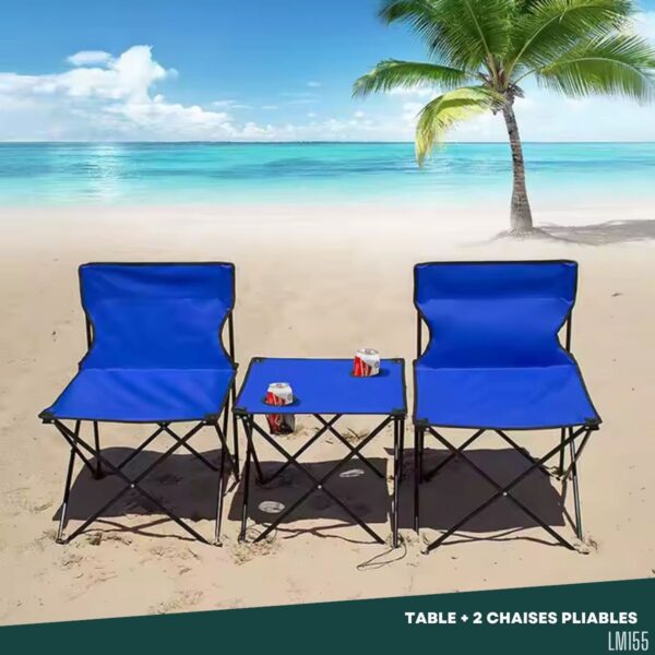 Table et 2 chaises pliables avec sac LM155 – Image 2