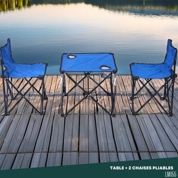 Table et 2 chaises pliables avec sac LM155 – Image 3