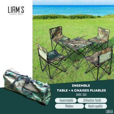 Table et 4 chaises pliables avec sac LM156