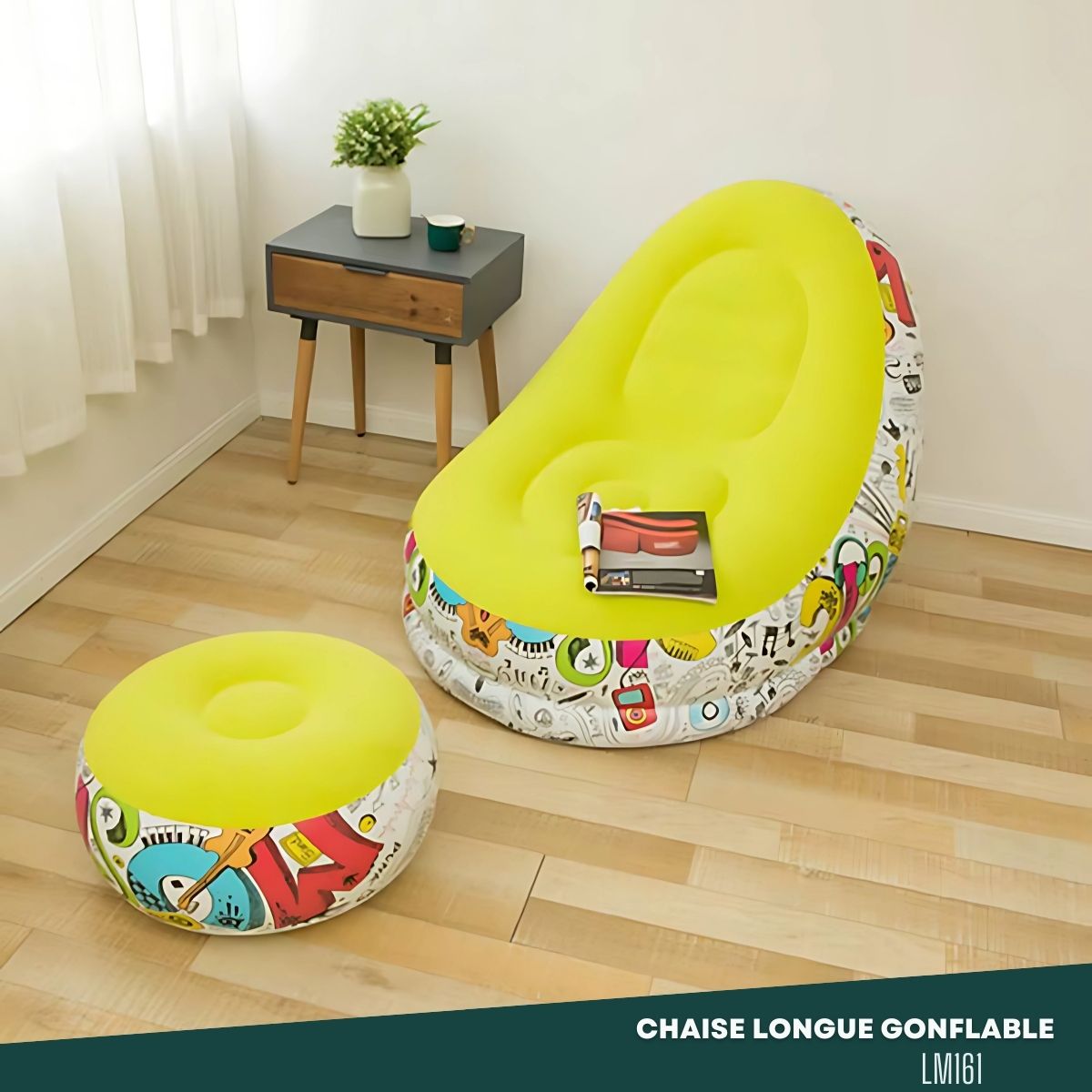 Chaise Longue Gonflable avec repose-pieds LM161 – Image 3