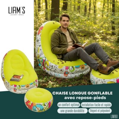 Chaise Longue Gonflable avec repose-pieds LM161
