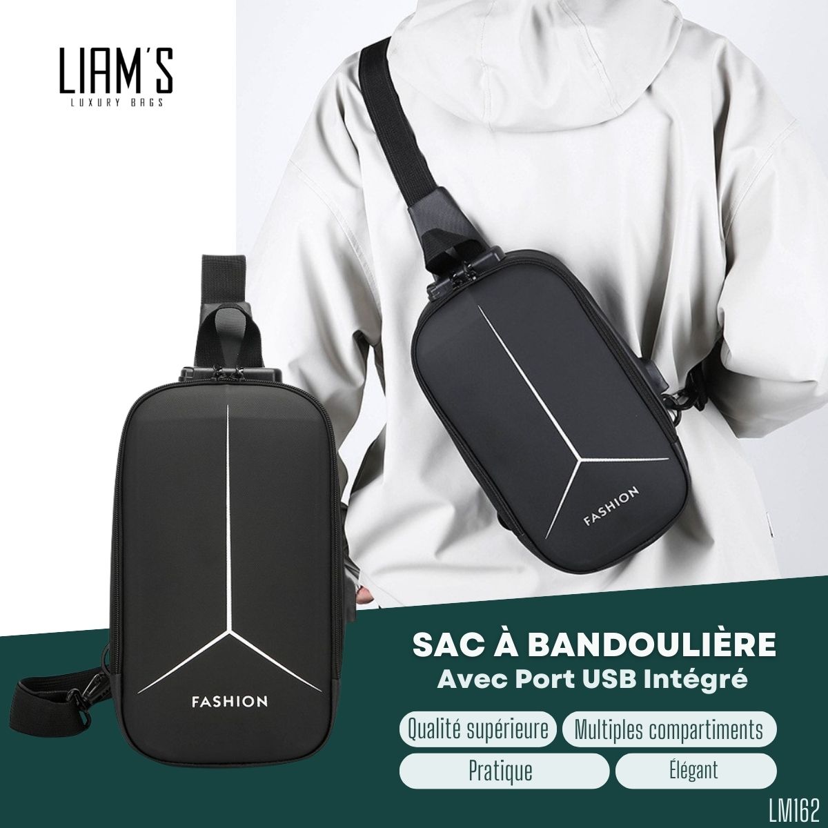 Sac à bandoulière Avec Port USB Intégré LM162 – Image 2