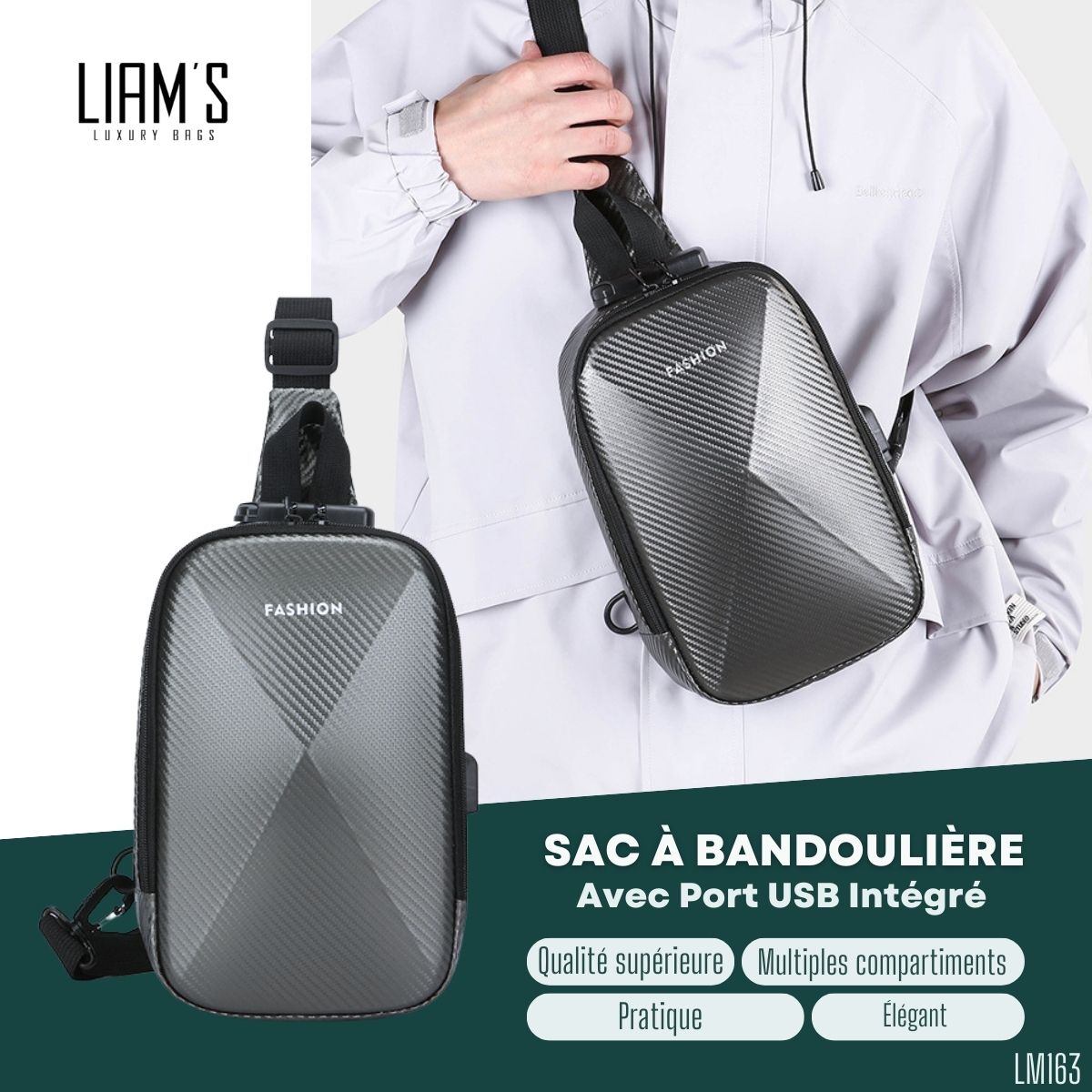 Sac à bandoulière Avec Port USB Intégré LM163 – Image 2