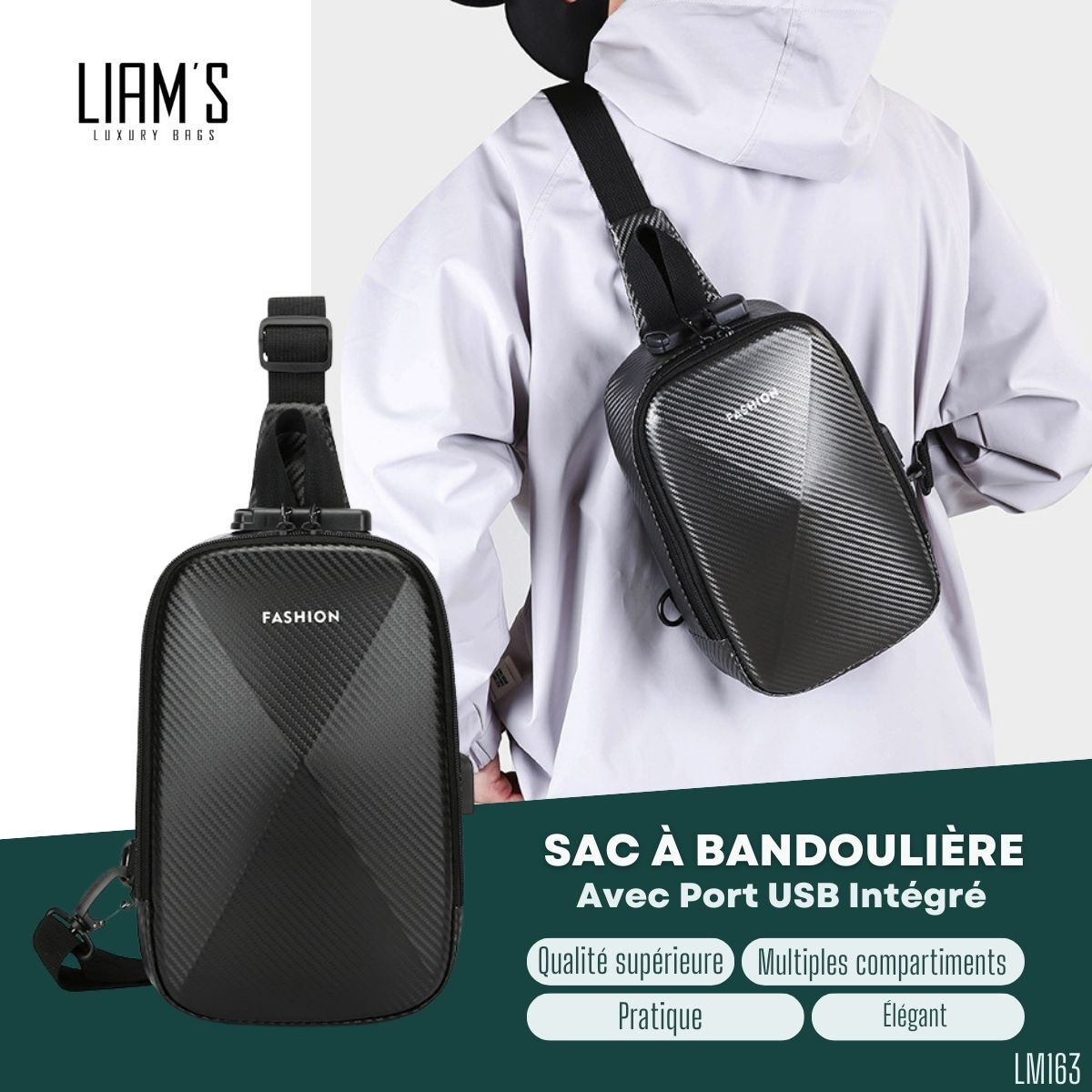 Sac à bandoulière Avec Port USB Intégré LM163