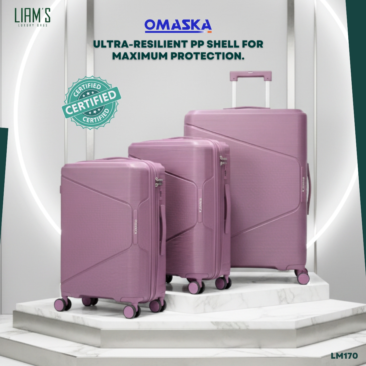 Set 3 Valises Omaska Incassables PP LM170