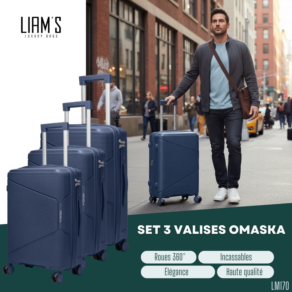 Set 3 Valises Omaska Incassables PP LM170 – Image 7