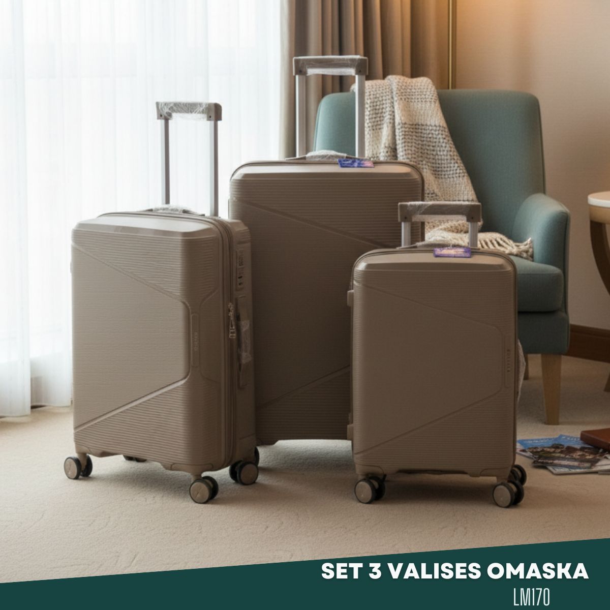 Set 3 Valises Omaska Incassables PP LM170 – Image 5