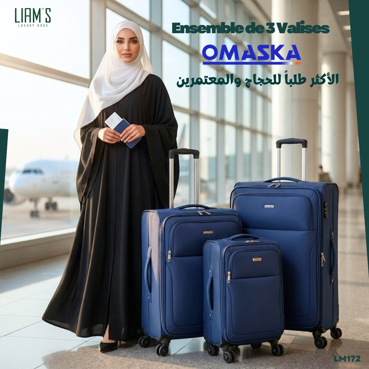 Ensemble de 3 Valises Omaska Spécial Hajj LM172