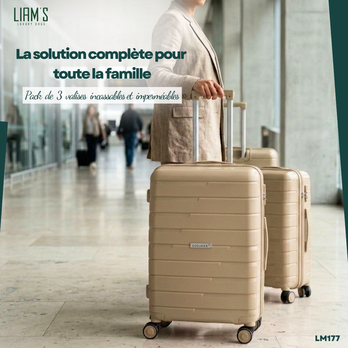 Set de 3 Valises Colisée Plus Incassables LM177 – Image 2