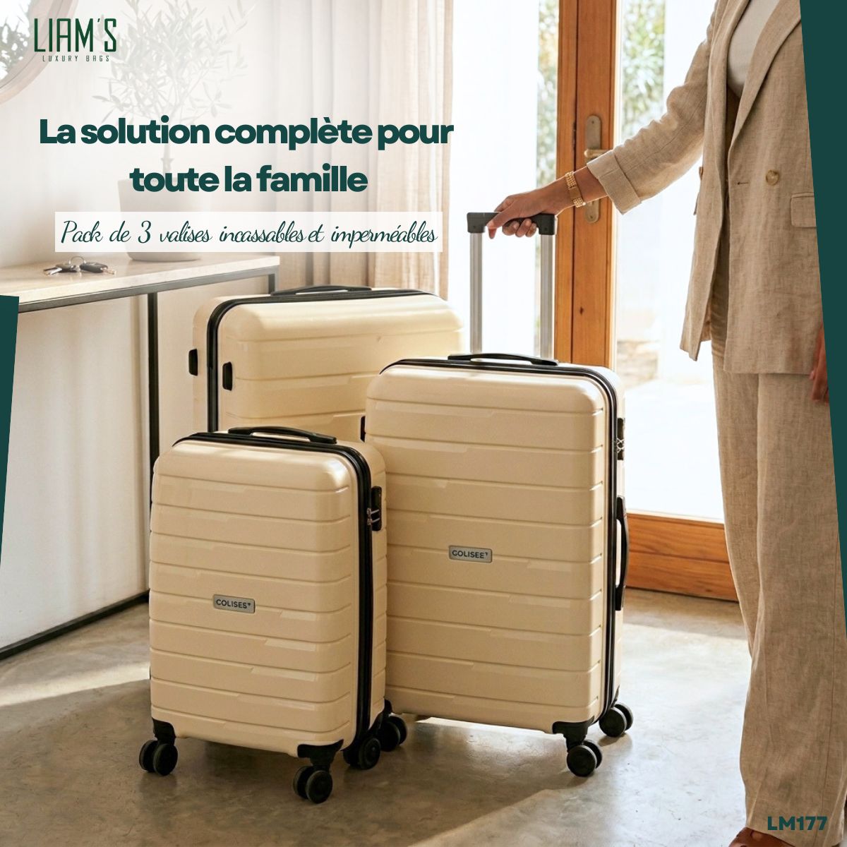 Set de 3 Valises Colisée Plus Incassables LM177