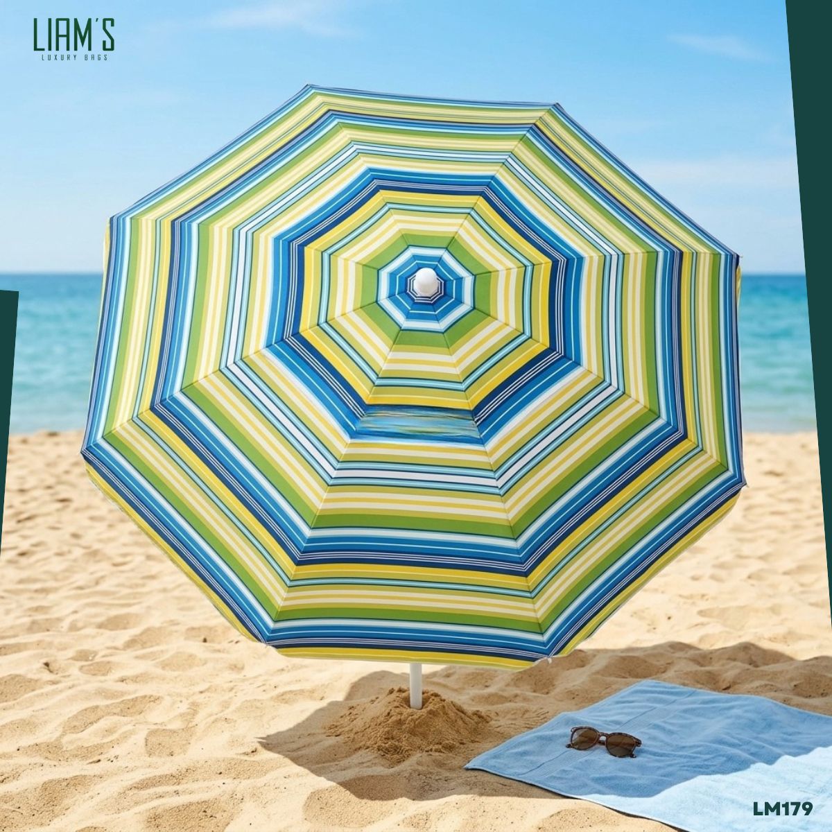 Parasol de Plage à Rayures Ø2.20m LM179 – Image 4