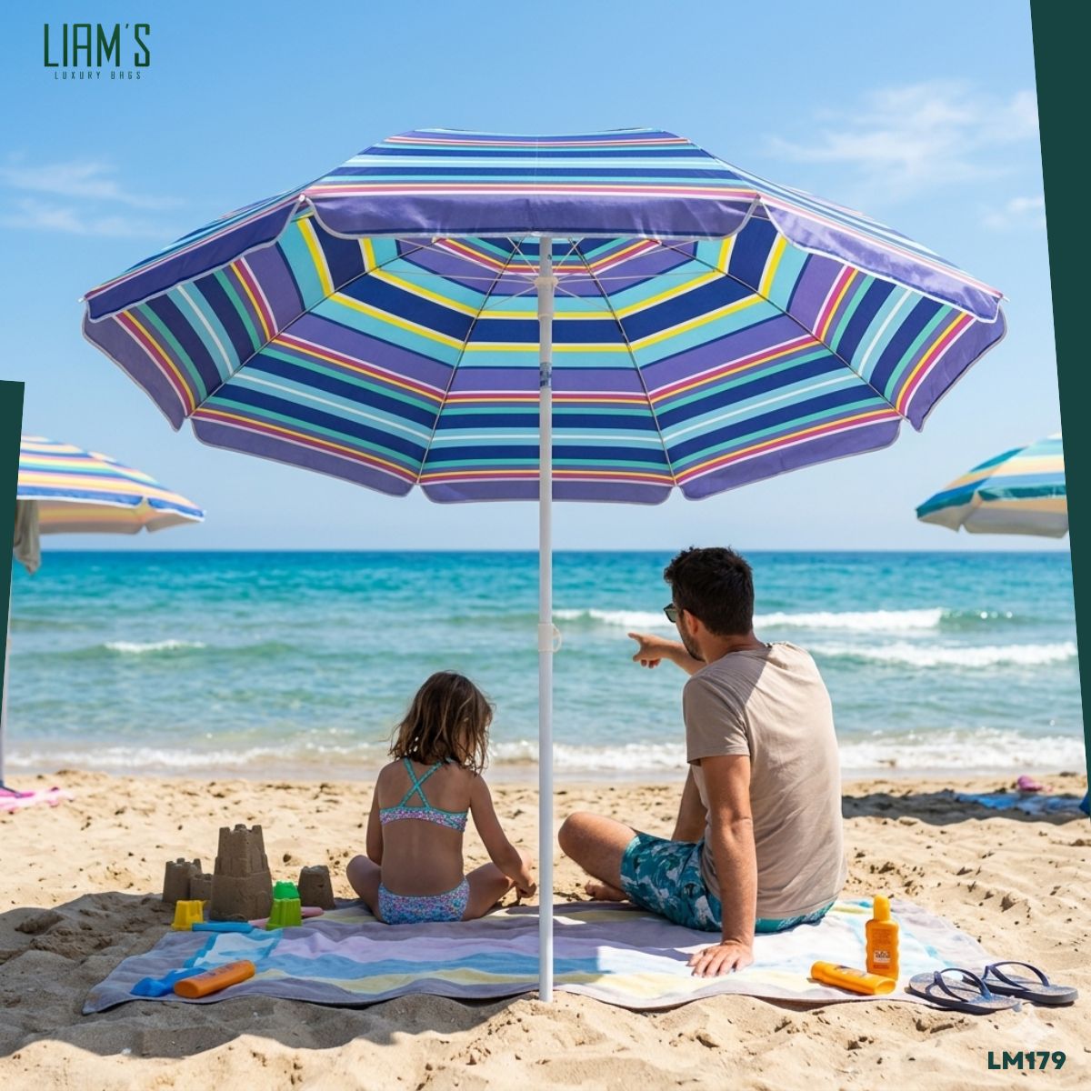 Parasol de Plage à Rayures Ø2.20m LM179 – Image 2