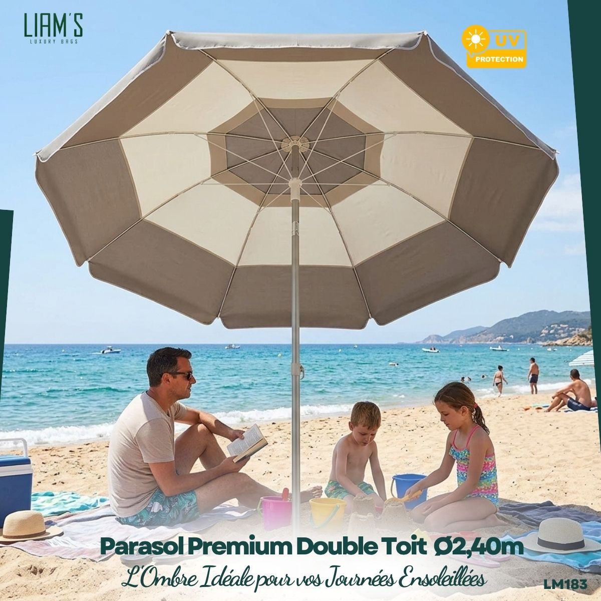 Parasol Premium Double Toit Ø2,40m LM183