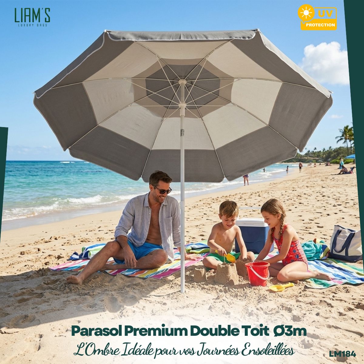 Parasol Premium Double Toit Ø3m LM184 – Image 3