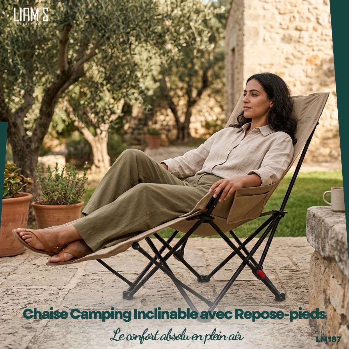 Chaise Camping avec Repose-pieds LM187