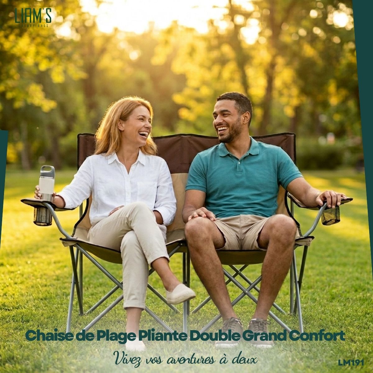 Chaise de Plage Pliante Double Grand Confort LM191
