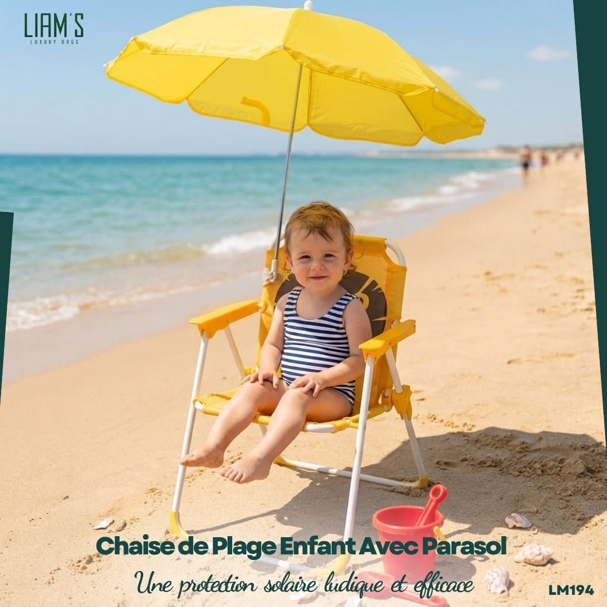 Chaise de Plage Enfant Avec Parasol LM194 – Image 5