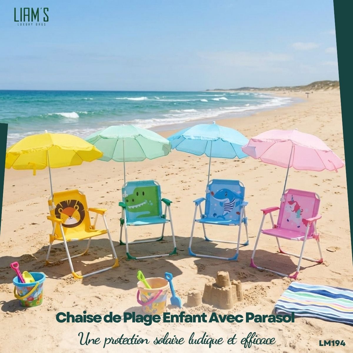 Chaise de Plage Enfant Avec Parasol LM194