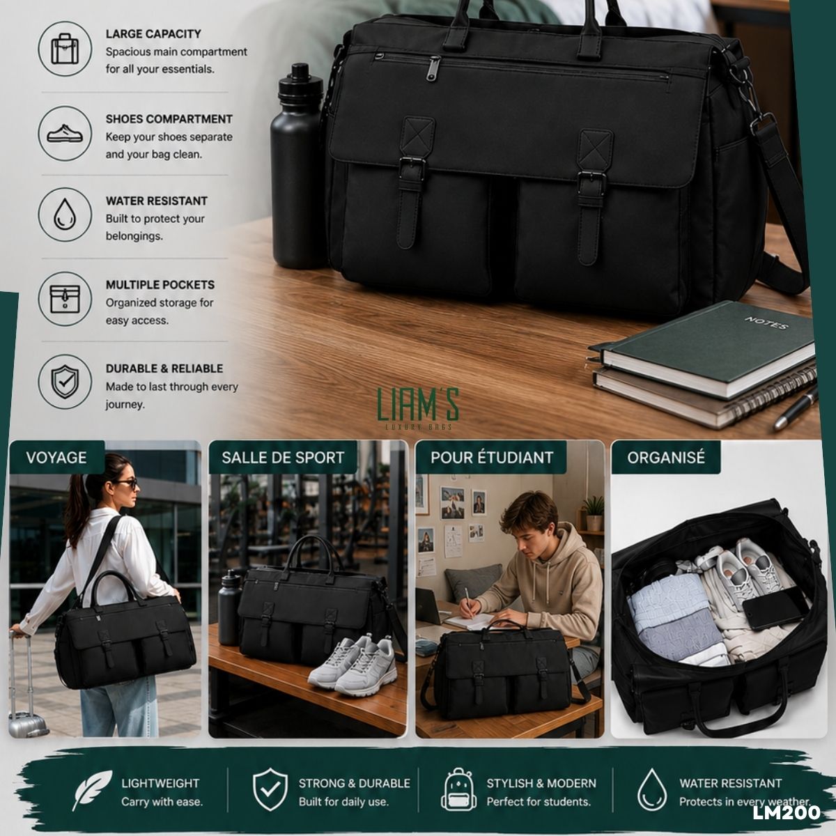 Sac de Voyage et de Sport Multifonction LM200 – Image 3