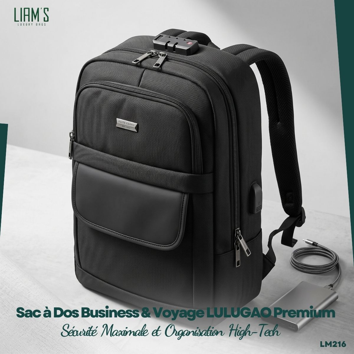 Sac à Dos Antivol LULUGAO Travel Premium LM216