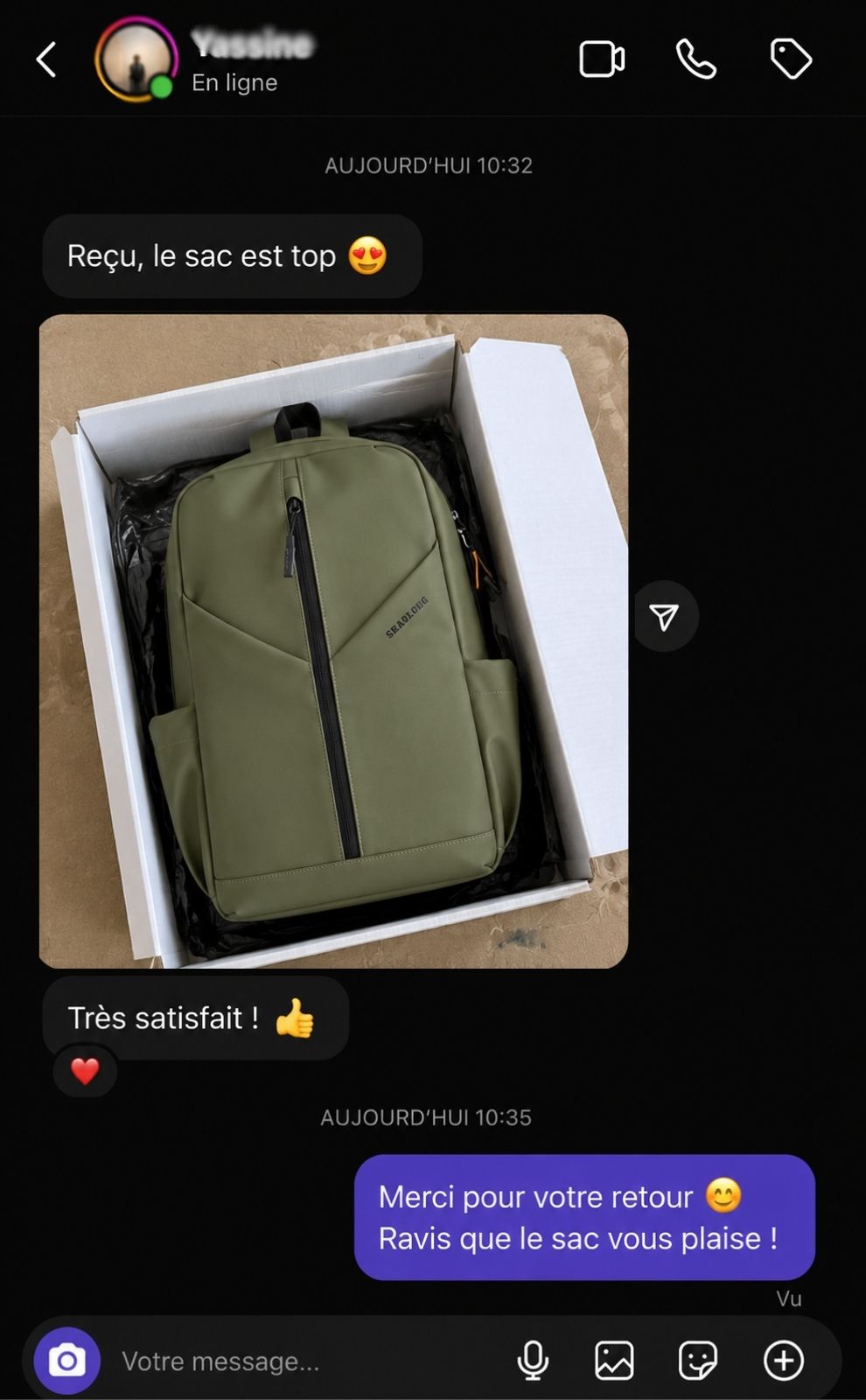 Avis client Liams Sac à dos