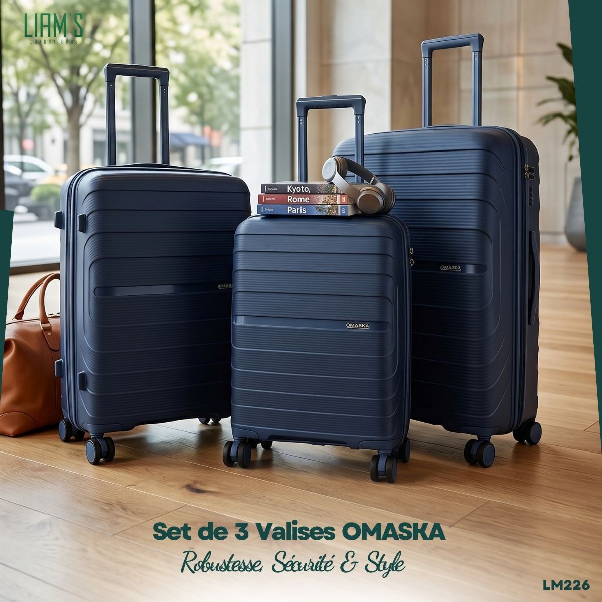 Set de 3 Valises OMASKA Incassables en PP LM226